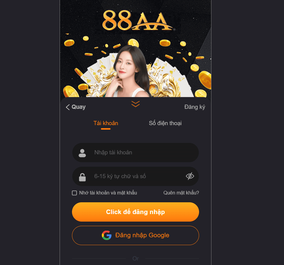 Quên mật khẩu đăng nhập